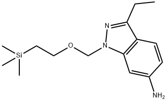 3-乙基-1-((2-(三甲基甲硅烷基)乙氧基)甲基)-1H-吲唑-6-胺, 1214900-20-5, 结构式