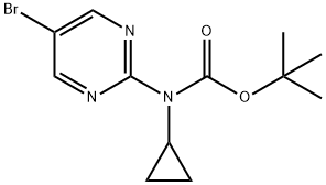 5-BROMO-2-(N-BOC-N-CYCLOPROPYLAMINOPYRIMIDINE,1215205-89-2,结构式