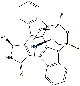 2,3,10,11,12,13-ヘキサヒドロ-3β-ヒドロキシ-10α-メトキシ-9-メチル-11α-(メチルアミノ)-9β,13β-エポキシ-1H,9H-ジインドロ[1,2,3-gh:3′,2′,1′-lm]ピロロ[3,4-j][1,7]ベンゾジアゾニン-1-オン 化学構造式