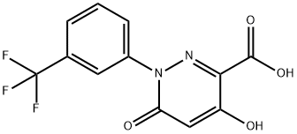 4-HYDROXY-6-OXO-1-[3-(TRIFLUOROMETHYL)PHENYL]-1,6-DIHYDRO-3-PYRIDAZINECARBOXYLIC ACID Struktur