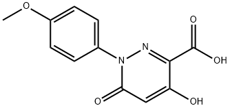 4-ヒドロキシ-1-(4-メトキシフェニル)-6-オキソ-1,6-ジヒドロ-3-ピリダジンカルボン酸 化学構造式