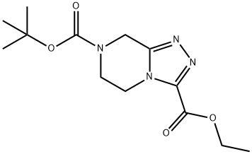 7-tert-butyl 3-ethyl 5,6-dihydro-[1,2,4]triazolo[4,3-a]pyrazine-3,7(8H)-dicarboxylate Struktur