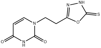 1-[2-(5-Mercapto-1,3,4-oxadiazol-2-yl)ethyl]pyrimidine-2,4(1H,3H)-dione Struktur