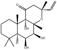 (3R,6aα)-3α-エテニルドデカヒドロ-5β,6β,10bα-トリヒドロキシ-3,4aβ,7,7,10aβ-ペンタメチル-1H-ナフト[2,1-b]ピラン-1-オン 化学構造式