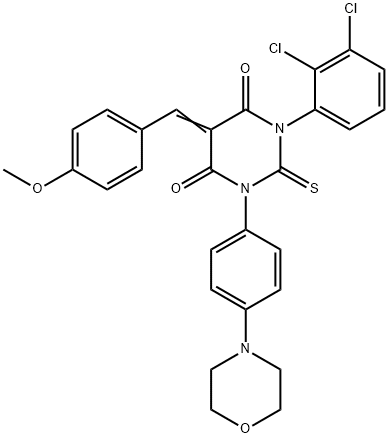 121608-26-2 1-(2,3-Dichlorophenyl)-3-(4-(morpholino)phenyl)-5-(p-methoxybenzyliden e)thiobarbituric acid