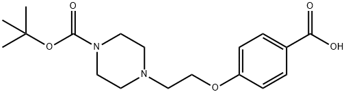 1-Boc-4-[2-(4-carboxyphenoxy)ethyl]piperazine Struktur