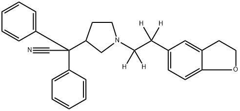 1-[2-(2,3-Dihydro-5-benzofuranyl)ethyl-d4]-α,α-diphenyl-3-pyrrolidineacetonitrile, 1216586-32-1, 结构式
