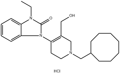 1216621-00-9 1-(1-(cyclooctylMethyl)-5-(hydroxyMethyl)-1,2,3,6-tetrahydropyridin-4-yl)-3-ethyl-1H-benzo[d]iMidazol-2(3H)-one hydrochloride