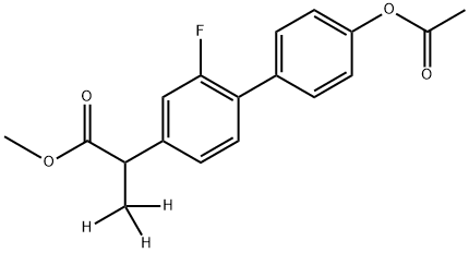 Methyl 2-(4’-Acetoxy-2-fluoro-biphenyl-4-yl)-propionate-d3 Struktur