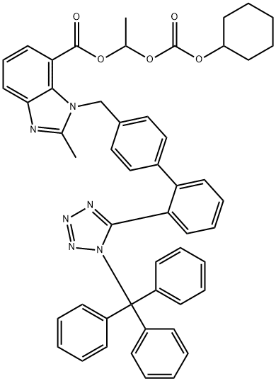 2-Desethoxy-2-methyl N-Trityl Candesartan Cilexetil Struktur