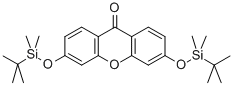 3,6-BIS[[(1,1-DIMETHYLETHYL)DIMETHYLSILYL]OXY]-9H-XANTHEN-9-ONE,121714-18-9,结构式