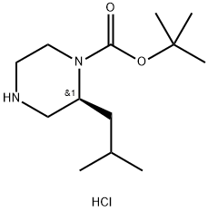 (S)-叔丁基2-异丁基哌嗪-1-羧酸盐酸盐 结构式