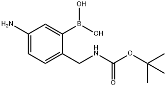 5-Amino-2-(BOC-amino)methyl)phenylboronic acid Struktur