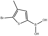 5-ブロモ-4-メチルチオフェン-2-ボロン酸 化学構造式