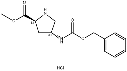 (2S,4R)-REL-4-(((苄氧基)羰基)氨基)吡咯烷-2-羧酸甲酯盐酸盐,1217626-26-0,结构式