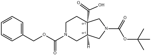 (3AR,7AS)-5-(BENZYLOXYCARBONYL)-2-(TERT-BUTOXYCARBONYL)OCTAHYDRO-1H-PYRROLO[3,4-C]PYRIDINE-7A-CARBOXYLIC ACID Struktur