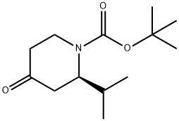1-Piperidinecarboxylic acid, 2-(1-methylethyl)-4-oxo-, 1,1-dimethylethyl ester, (2R)- Struktur