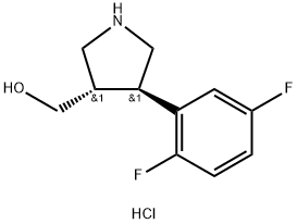[(3S,4R)-4-(2,5-difluorophenyl)pyrrolidin-3-yl]methanol hydrochloride Struktur