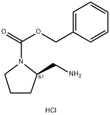 (2R)-2-(氨基甲基)-1-吡咯烷甲酸苄酯盐酸盐, 1217707-96-4, 结构式