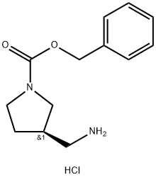 (R)-3-(氨基甲基)吡咯烷-1-甲酸苄酯盐酸盐,1217726-65-2,结构式