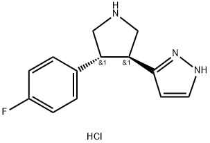 3-[(3S,4R)-4-(4-Fluoro-phenyl)-pyrrolidin-3-yl]-1H-pyrazole dihydrochloride,1217731-62-8,结构式