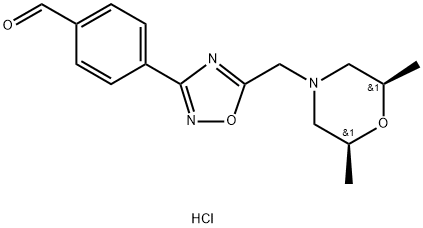 4-(5-{[(2R,6S)-2,6-dimethylmorpholin-4-yl]methyl}-1,2,4-oxadiazol-3-yl)benzaldehyde hydrochloride