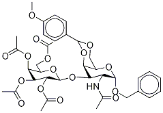 Benzyl 2-Acetamido-2-deoxy-4,6-O-(4’-methoxybenzylidene)-3-O-(2’,3’,4’,6’-tetra- O-acetyl-β-D-galactopyranosyl)-α-D-galactopyranoside,121785-18-0,结构式