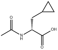 (R)-2-アセチルアミノ-3-シクロプロピルプロピオン酸 化学構造式