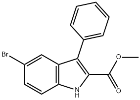 1H-indole-2-carboxylic acid, 5-bromo-3-phenyl-, methyl est Structure