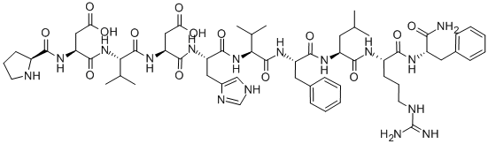 PRO-ASP-VAL-ASP-HIS-VAL-PHE-LEU-ARG-PHE-NH2: PDVDHVFLRF-NH2, 121801-61-4, 结构式
