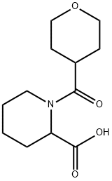 1-(Tetrahydro-2H-pyran-4-ylcarbonyl)-2-piperidinecarboxylic acid Structure