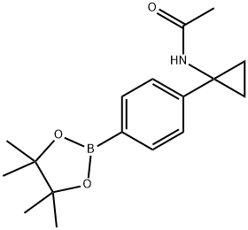4-(1-アセタミドシクロプロピル)フェニルボロン酸ピナコールエステル 化学構造式
