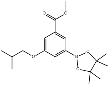 Methyl 3-isobutoxy-5-(4,4,5,5-tetramethyl-1,3,2-dioxaborolan-2-yl)benzoate Struktur