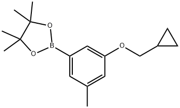 3-(シクロプロピルメトキシ)-5-メチルフェニルボロン酸ピナコールエステル 化学構造式