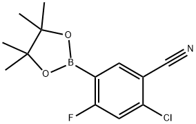 2-Chloro-4-fluoro-5-(4,4,5,5-tetramethyl-1,3,2-dioxaborolan-2-yl)benzonitrile Struktur