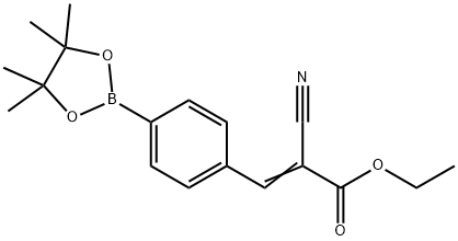 2-氰基-3-[4-(4,4,5,5-四甲基-[1,3,2]二氧杂环戊硼烷-2-基)-苯基]-丙烯酸乙酯,1218790-51-2,结构式