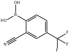 2-CYANO-4-(TRIFLUOROMETHYL)PHENYLBORONIC ACID, 1218790-84-1, 结构式