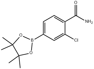 4-CARBAMOYL-3-CHLOROPHENYLBORONIC ACID, PINACOL ESTER 结构式