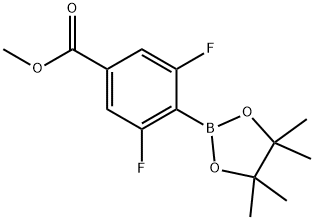 Methyl 3,5-difluoro-4-(4,4,5,5-tetramethyl-1,3,2-dioxaborolan-2-yl)benzoate Struktur
