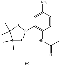 2-ACETAMIDO-5-AMINOPHENYLBORONIC ACID, PINACOL ESTER, HCL 结构式