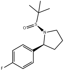 (S)-1-((S)-叔丁基亚磺酰基)-2-(4-氟苯基)吡咯烷 结构式