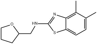 4,5-DIMETHYL-N-((TETRAHYDROFURAN-2-YL)METHYL)BENZO[D]THIAZOL-2-AMINE 结构式
