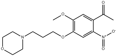 1-(5-Methoxy-4-(3-morpholinopropoxy)-2-nitrophenyl)ethanone 化学構造式