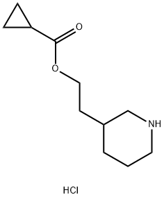2-(3-Piperidinyl)ethyl cyclopropanecarboxylatehydrochloride 化学構造式