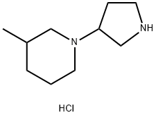3-Methyl-1-(3-pyrrolidinyl)piperidinedihydrochloride Struktur