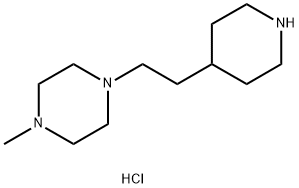 1-Methyl-4-[2-(4-piperidinyl)ethyl]piperazinedihydrochloride 化学構造式