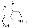 N-(3-Hydroxypropyl)-4-piperidinecarboxamidehydrochloride Struktur
