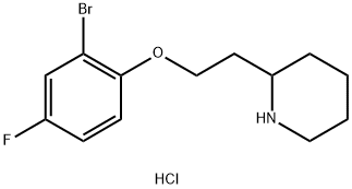 2-[2-(2-Bromo-4-fluorophenoxy)ethyl]piperidinehydrochloride Structure