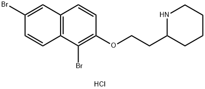 2-{2-[(1,6-Dibromo-2-naphthyl)oxy]-ethyl}piperidine hydrochloride Structure