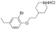 2-Bromo-4-ethylphenyl 2-(4-piperidinyl)ethyl-ether hydrochloride Structure